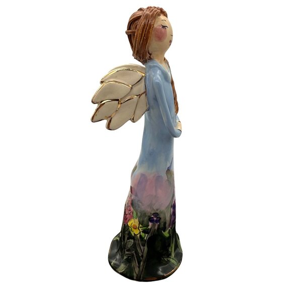 Blue Sky Clay Works GARDEN ANGEL Heather Goldminc Hand Painted Ceramic Vtg 2002 - Picture 7 of 11